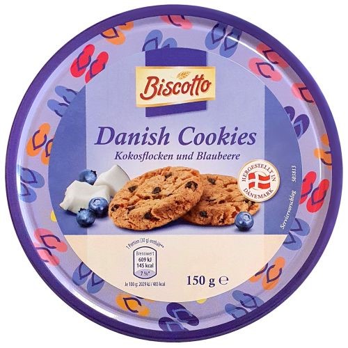 Biscotto Danish Kokosflocken Blaubeere Ciastk 150g