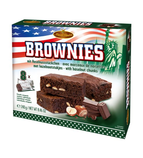 Meister Moulin Brownies mit Haselnuss 8szt 240g