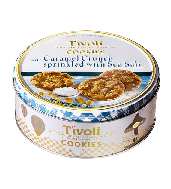 Tivoli Caramel Crunch Sea Salt Ciastka Puszka 150g