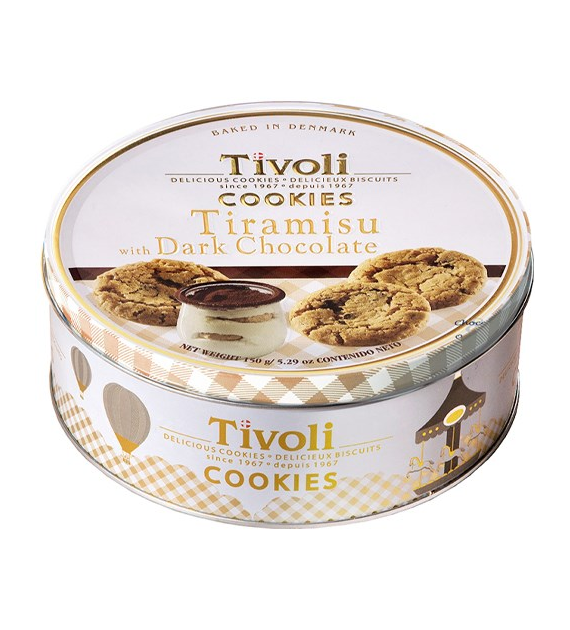 Tivoli Tiramisu Dark Chocolate Ciastka Puszka 150g