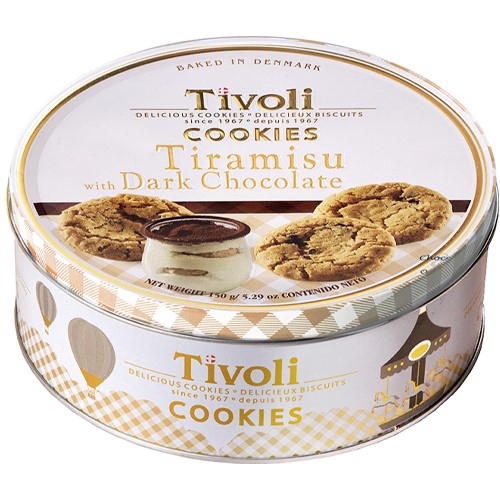 Tivoli Tiramisu Dark Chocolate Ciastka Puszka 150g