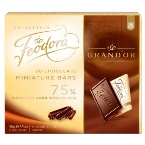 Feodora 20 Miniature Bars 75% Dark Czekoladki 150g
