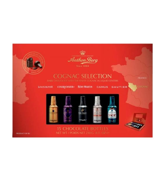 Anthon Berg Cognac Selection Buteleczki 15szt 230g