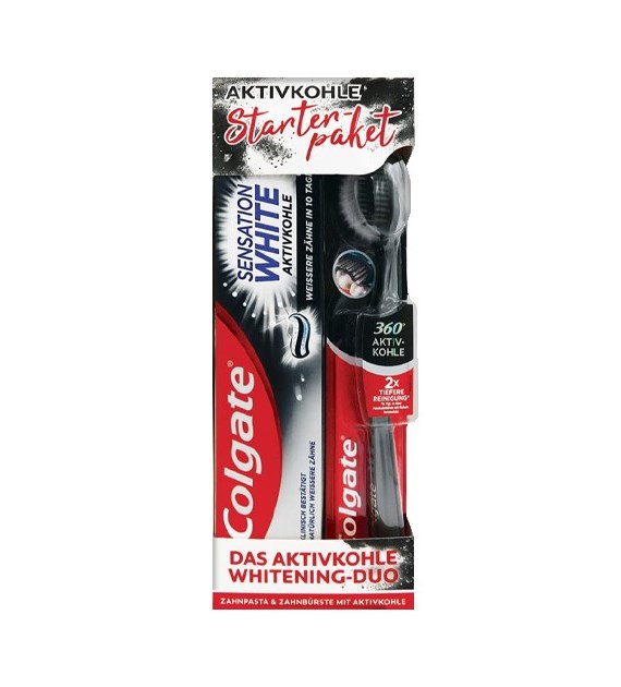 Colgate White Aktivkohle Pasta 75ml + Szczoteczka