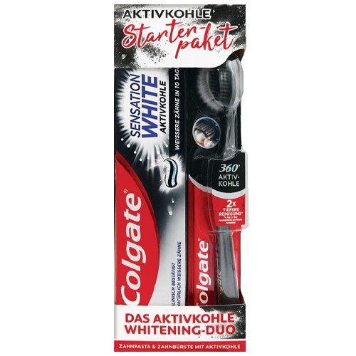 Colgate White Aktivkohle Pasta 75ml + Szczoteczka