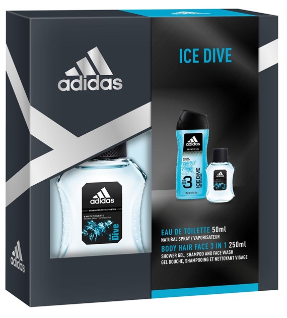 Adidas Ice Dive Zestaw Gel 250ml Woda Toalet 50ml