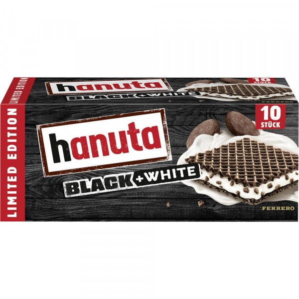 Hanuta Black + White Wafelki 10szt 220g