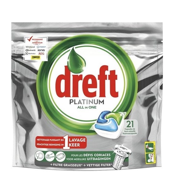 Dreft Platinum All in One Tabs 21szt 313g