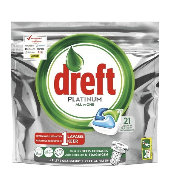 Dreft Platinum All in One Tabs 21szt 313g