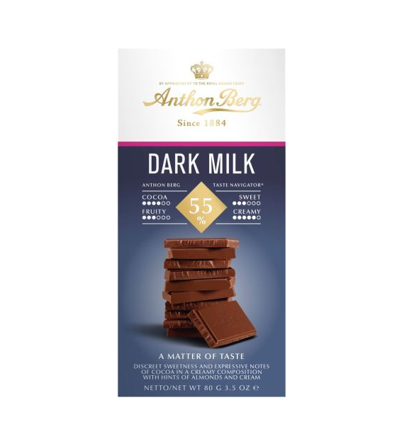 Anthon Berg Dark Milk 55% Cocoa Czekolada 80g
