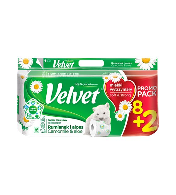 Velvet Rumianek Aloes 3Lag Papier Toaletowy 10szt