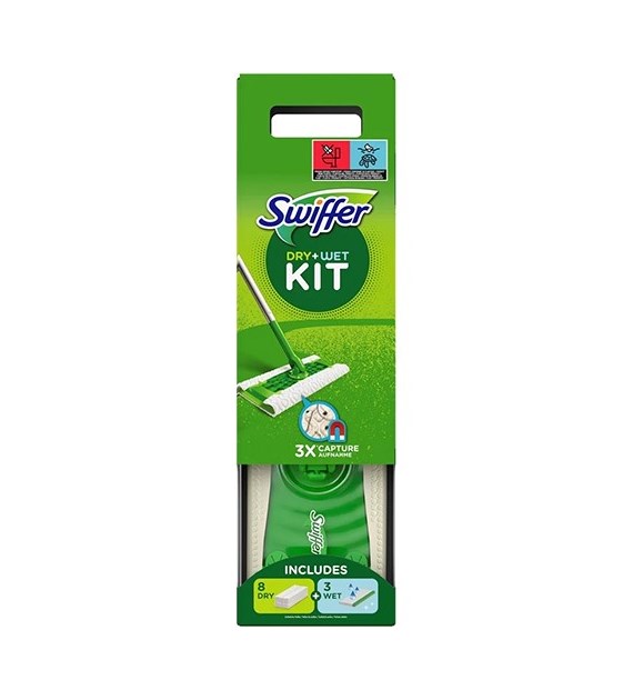 Swiffer Kit Mop Ściereczki Dry 8szt + Wet 3szt
