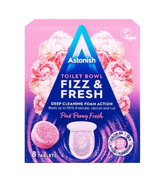 Astonish Fizz Fresh Pink Peony Fresh WC Tabs 8szt