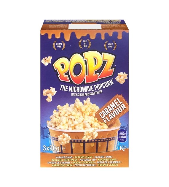 Popz Microwave Popcorn Caramel 3x90g 270g