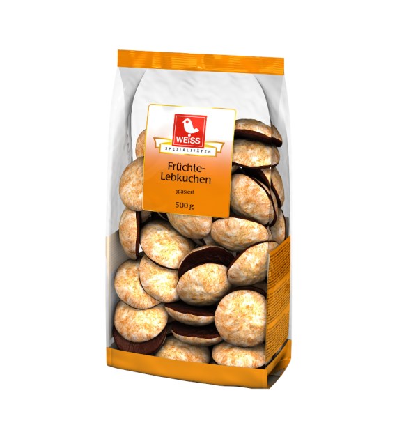 Weiss Fruchte Lebkuchen Glasiert 500g