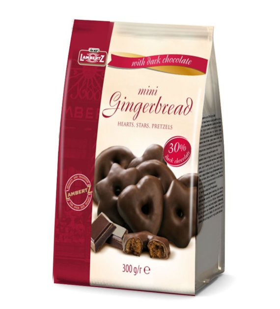 Lambertz Mini Pierniki Serca Precle Dark 300g