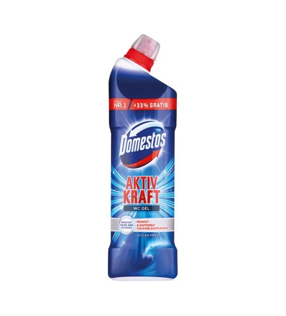 Domestos Aktiv Kraft Ocean WC Gel +33% Gratis 1L