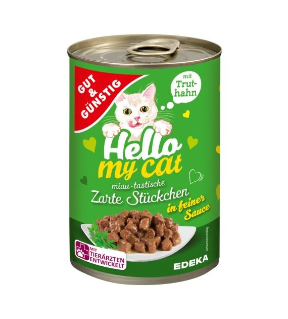 G&G Hello My Cat Zarte Stuckchen Truthahn 415g