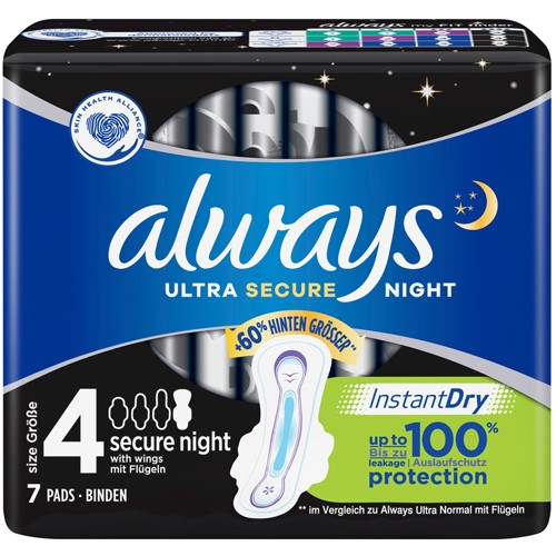 Always Ultra Secure Night Podpaski 7szt