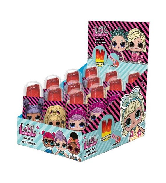 LOL Surprise Twist Pop Lizak Box 12x15g 12szt