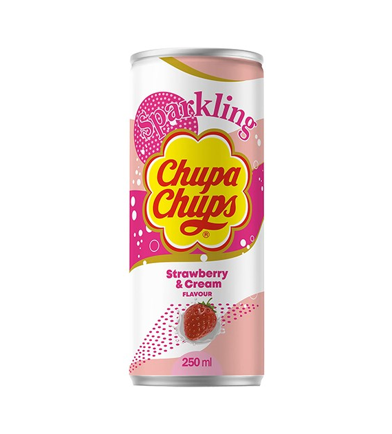 Chupa Chups Sparkling Strawberry & Cream 250ml