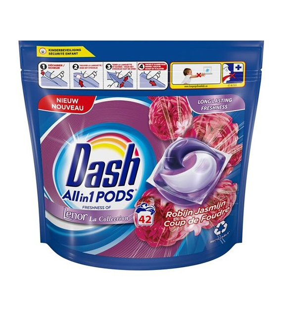 Dash All in 1 Pods Lenor Robijn Jasmijn 42p 1kg