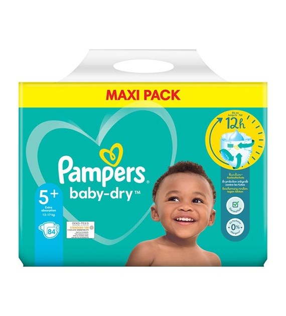 Pampers 5+ Baby-Dry 84szt