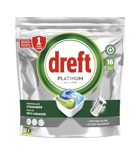 Dreft Platinum All in One Tabs 16szt 238g