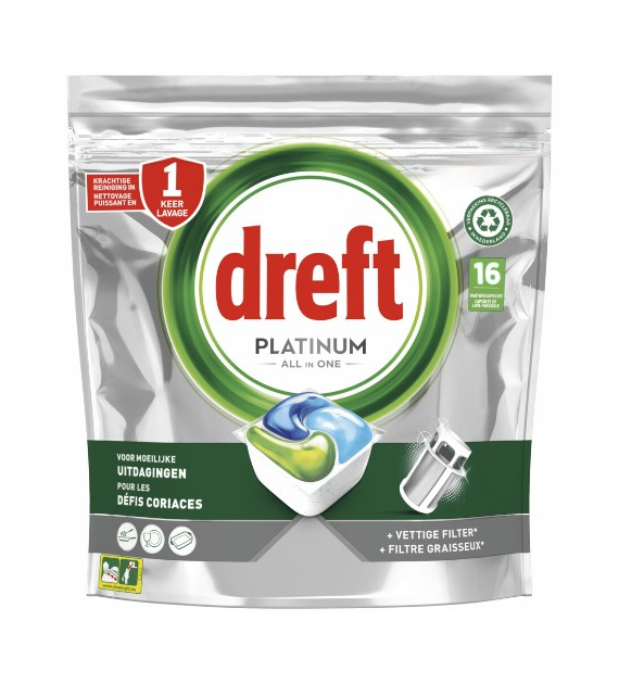 Dreft Platinum All in One Tabs 16szt 238g