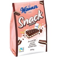 Manner Snack Minis Milch Schoko Schnitten 300g