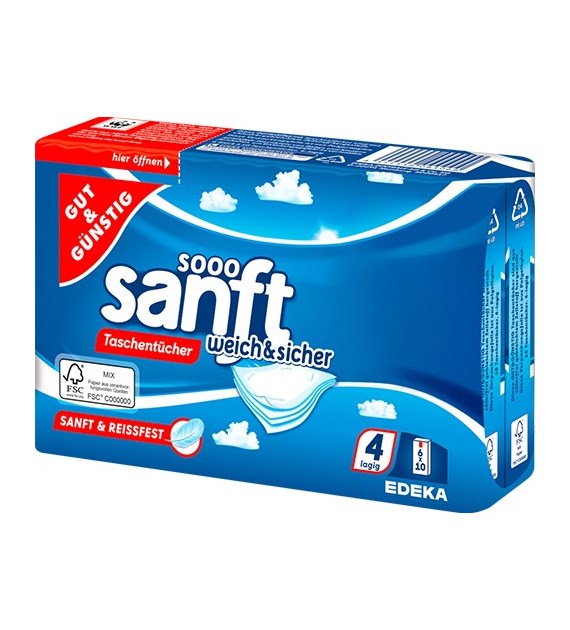 G&G Sooo Sanft Taschentucher 4 Lag Chusteczki 6op
