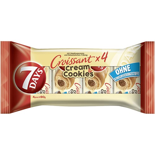 7 Days Croissant Cream & Cookies 4 x 60g 240g