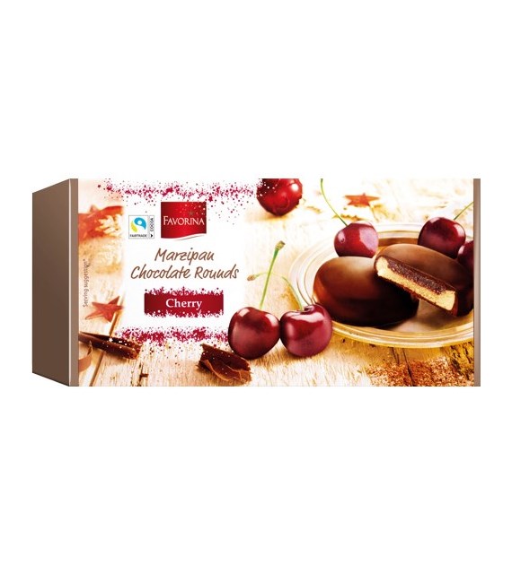 Favorina Marzipan Chocolate Rounds Cherry 300g