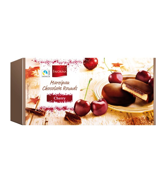 Favorina Marzipan Chocolate Rounds Cherry 300g