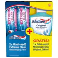 Odol-med3 Extreme Clean 2x75ml+Płyn Original 500ml