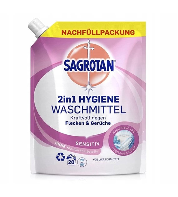 Sagrotan 2in1 Hygiene Sensitive Gel 20p 1L Zapas