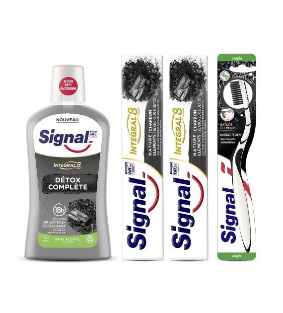 Signal Set 2xPasta 75ml Szczotecz 1szt Płyn 500ml