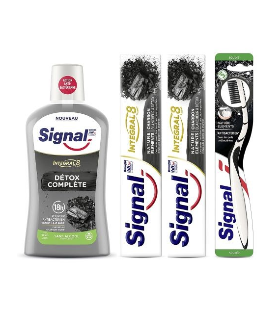 Signal Set 2xPasta 75ml Szczotecz 1szt Płyn 500ml