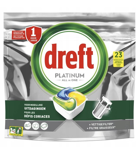 Dreft Platinum All in One Citron Tabs 23szt 343g