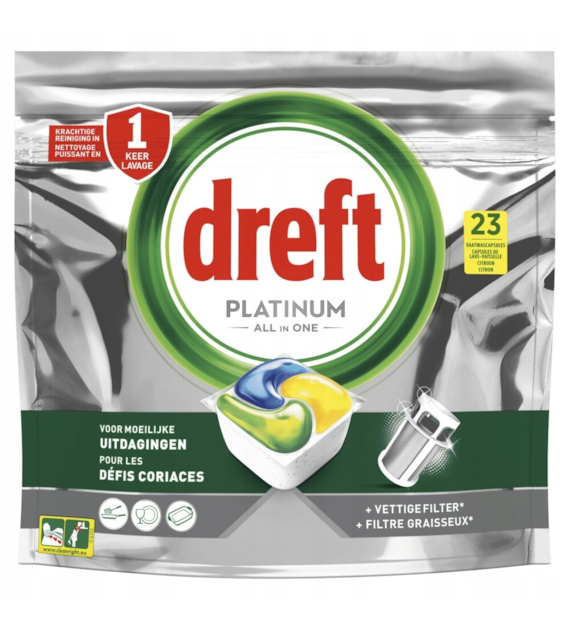 Dreft Platinum All in One Citron Tabs 23szt 343g