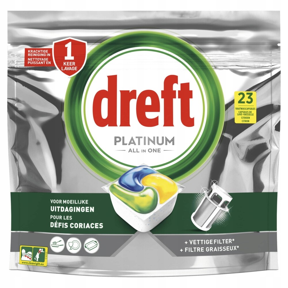 Dreft Platinum All in One Citron Tabs 23szt 343g