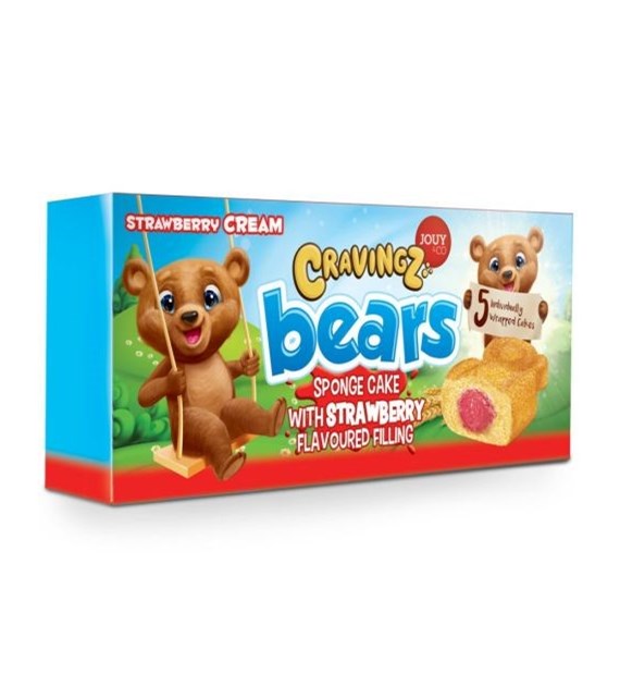 Jouy&Co Bears Sponge Cake Strawberry 5szt 200g