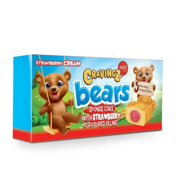 Jouy&Co Bears Sponge Cake Strawberry 5szt 200g
