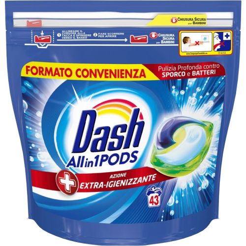 Dash All in 1 Pods Extra Igienizz Univ 43p 1,1kg