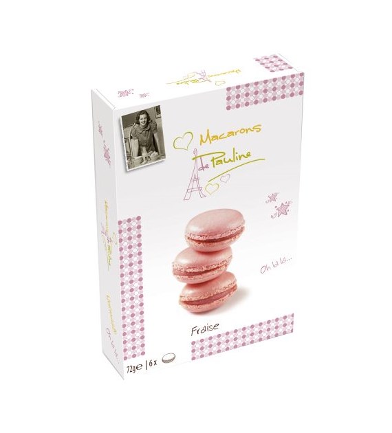 Macarons de Pauline Fraise 6szt 72g