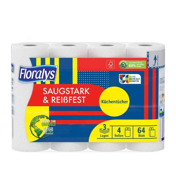 Floralys 3 Warstwowy Ręcznik Papierowy 4szt