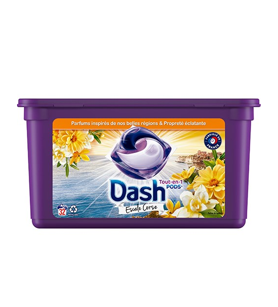 Dash Tout-en-1 Lenor Pods Escale Corse 32p 745g