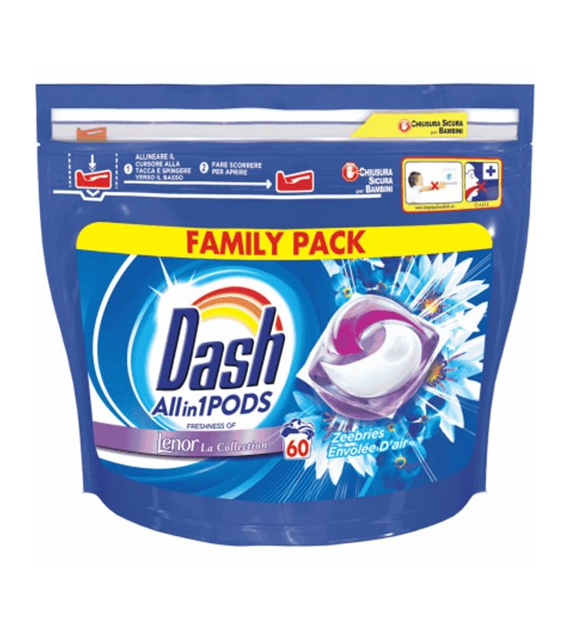 Dash All in 1 Pods Lenor Envolee D'air 60p 1,4kg