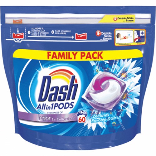 Dash All in 1 Pods Lenor Envolee D'air 60p 1,4kg