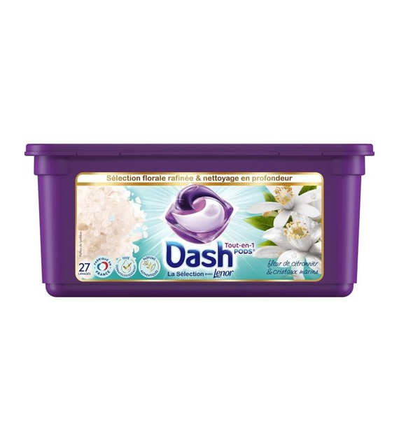 Dash Tout-en-1 Lenor Pods Fleur Citronnie 27p 642g